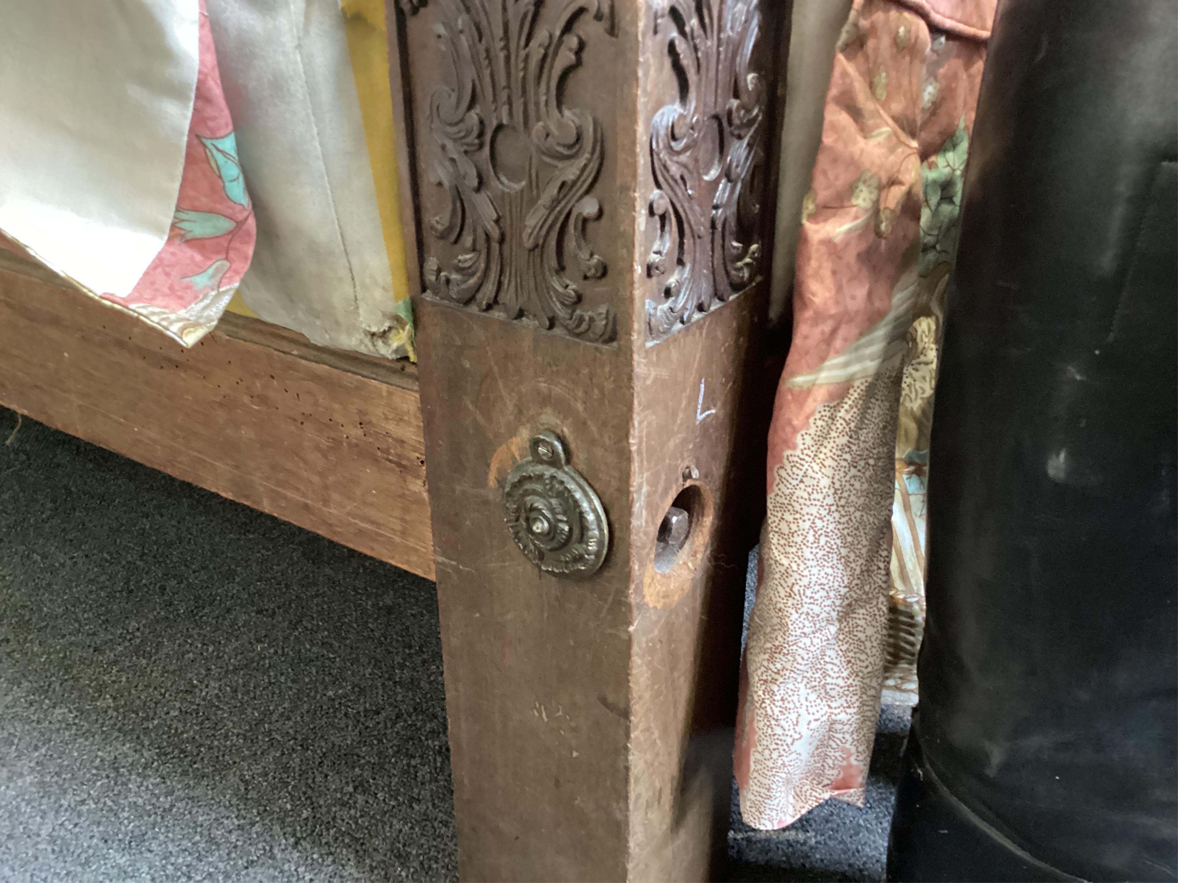 A George III style mahogany four poster bedstead